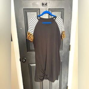 Plus size black cheetah dress